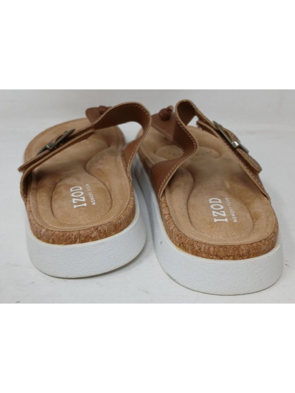 Izod Mens 7M Brown Memory Foam Sandals Adj Buckles Size 7M Casual Chanry #7-7 - Picture 7 of 11